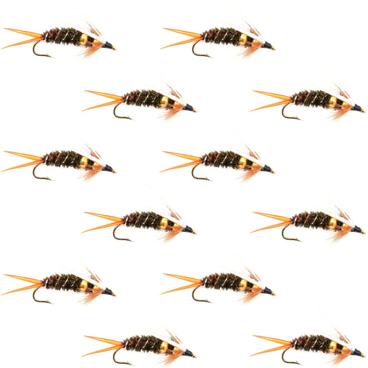 Double Bead Prince Nymph Fly Fishing Flies - 12 Flies Hook Size 12
