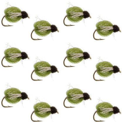LaFontaine Olive Deep Sparkle Caddis Pupa - 1 Dozen Flies Hook Size 18