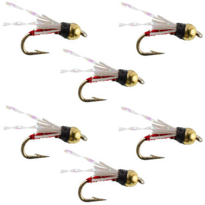 Beadhead Red 3 Dollar Dip Serendipity Wet Fly Fishing Flies - 6 Flies Hook Size 18