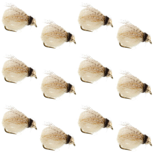 Bead Head LaFontaine Tan Deep Sparkle Caddis Pupa - 12 Flies Size 18
