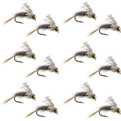 Barrs Baetis Emerger BWO Wet Fly Fishing Flies - 1 Dozen Flies Hook Size 14