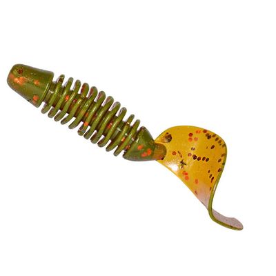 Screw Tail - Green Pumpkin Red Flakes