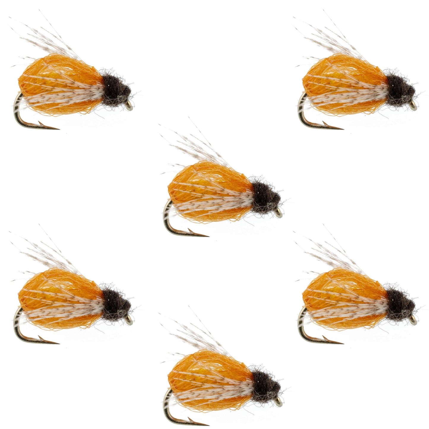 LaFontaine Amber Deep Sparkle Caddis Pupa - 6 Flies Hook Size 18