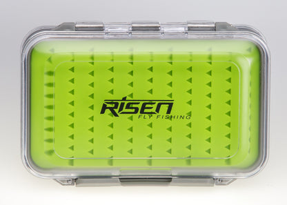 Waterproof fly boxes with green silicone insert