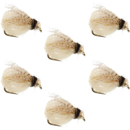Bead Head LaFontaine Tan Deep Sparkle Caddis Pupa - 6 Flies Hook Size 14