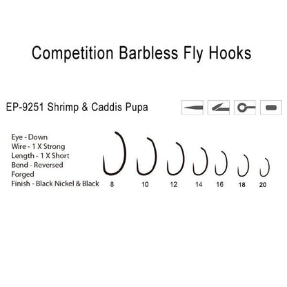 Barbless Shrimp and Caddis Hook 9251
