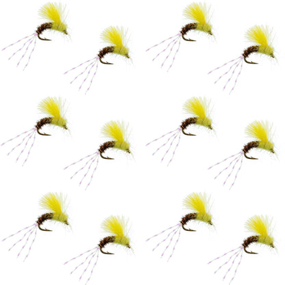 CDC Pale Morning Dun Emerger PMD Fishing Fly - 12 Flies Size 16