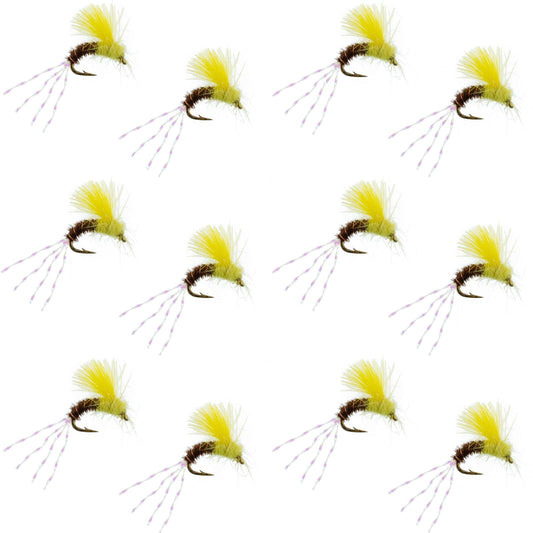 CDC Pale Morning Dun Emerger PMD Fishing Fly - 12 Flies Size 16