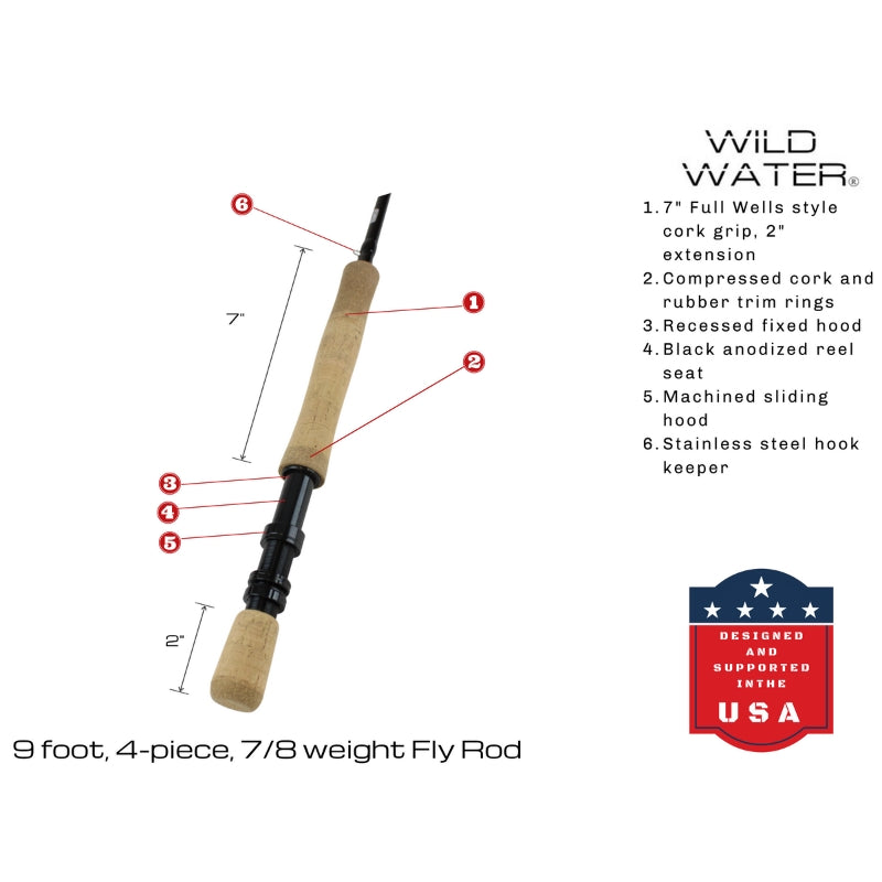 Deluxe Fly Fishing Kit, 7/8wt Rod | 9ft | 4piece | Wild Water Fly Fishing