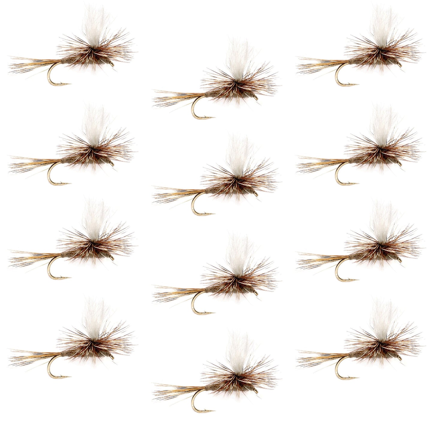 Adams Parachute Classic Dry Fly - 12 Flies Hook Size 18