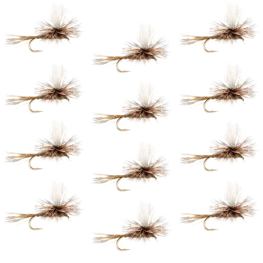 Adams Parachute Classic Dry Fly - 12 Flies Hook Size 12