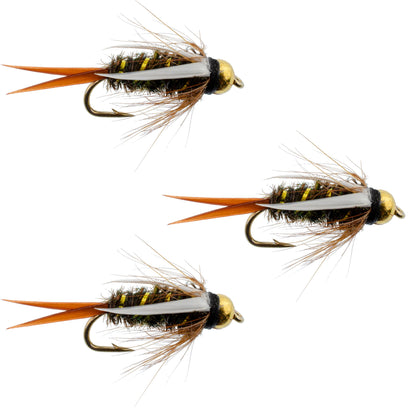 3 Pack Bead Head Prince Nymph Fly Fishing Flies - Hook Size 10