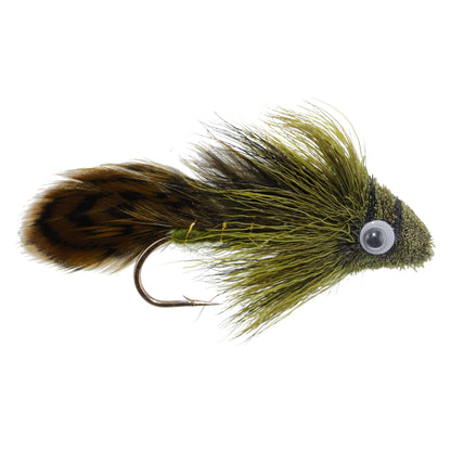 3 Pack Big Eye Olive Sculpin Streamer Flies - Bass and Trout Fly Fishing Flies - Hook Size 2