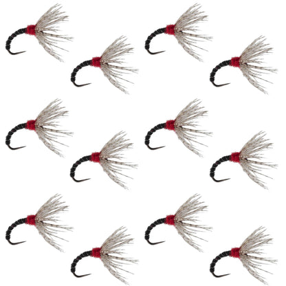 Black Zebra Sakasa Kebari - 12 Tenkara Flies - Size 16