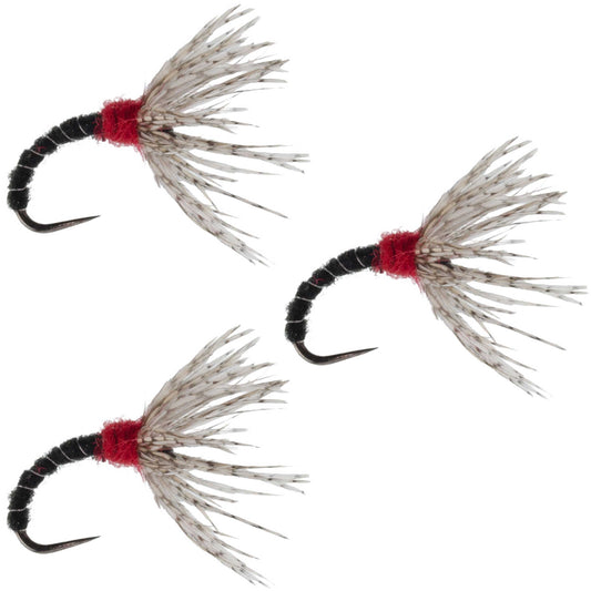 3 Pack Black Zebra Sakasa Kebari - Tenkara Flies - Size 12