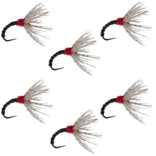 Black Zebra Sakasa Kebari - 6 Tenkara Flies - Size 16