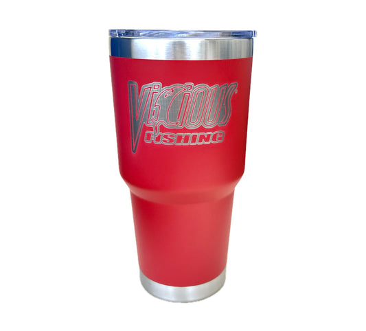 Vicious Fishing 30oz Red Tumbler w/ Straw
