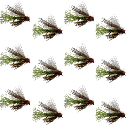 Olive CDC Caddis Emerger 12 Flies Hook Size 16