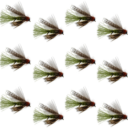 Olive CDC Caddis Emerger 12 Flies Hook Size 12
