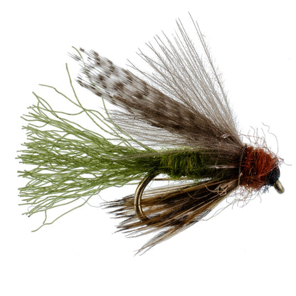 Olive CDC Caddis Emerger 6 Flies Hook Size 14