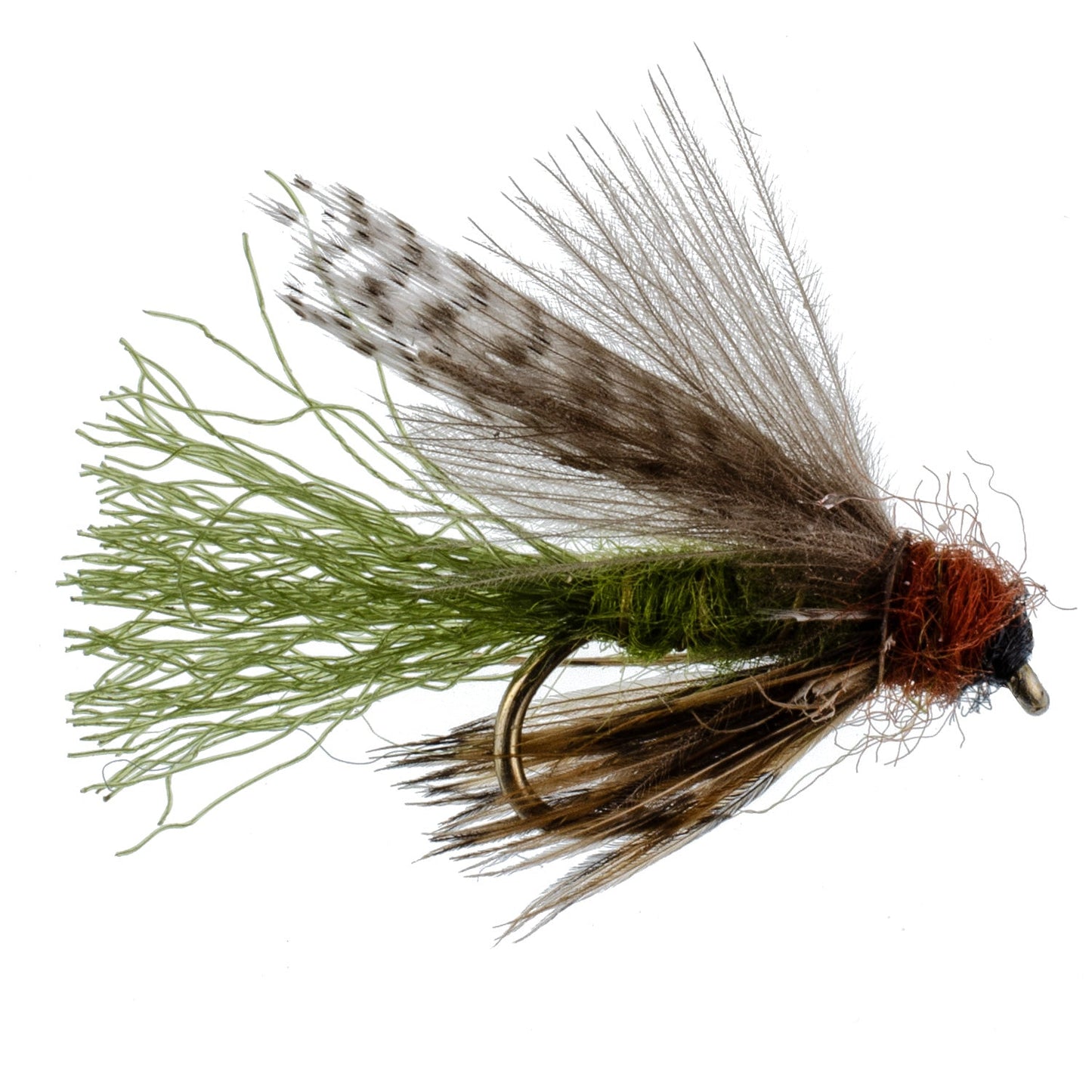Olive CDC Caddis Emerger 6 Flies Hook Size 12