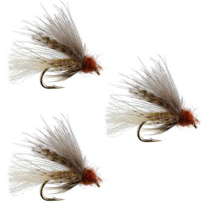 3 Pack Tan CDC Caddis Emerger Flies Hook Size 16