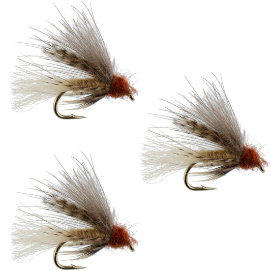 3 Pack Tan CDC Caddis Emerger Flies Hook Size 12
