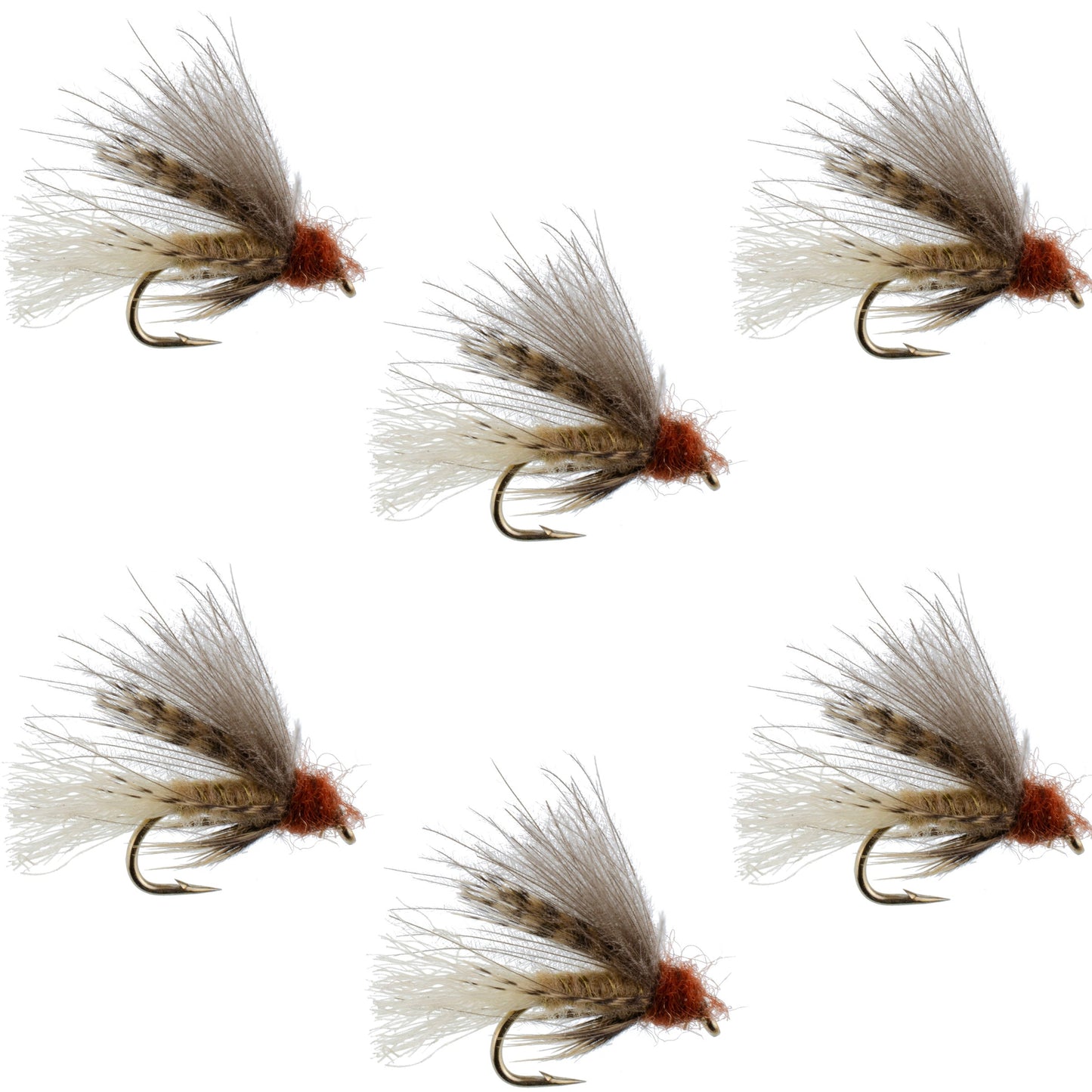 Tan CDC Caddis Emerger 6 Flies Hook Size 16