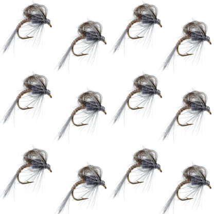 CDC Loop Wing Adams Emerger Fly 12 Flies - Hook Size 12