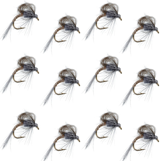 CDC Loop Wing Adams Emerger Fly 12 Flies - Hook Size 16