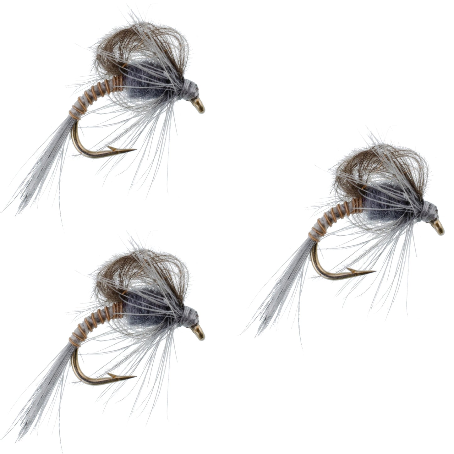 3 Pack CDC Loop Wing Adams Emerger Fly - Hook Size 14