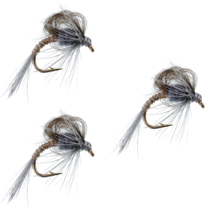 3 Pack CDC Loop Wing Adams Emerger Fly - Hook Size 14