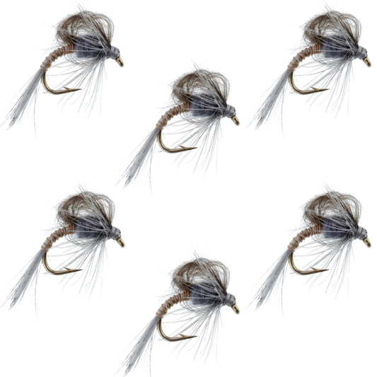 CDC Loop Wing Adams Emerger Fly 6 Flies - Hook Size 16