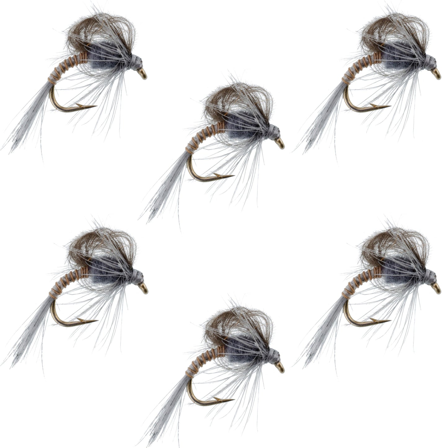 CDC Loop Wing Adams Emerger Fly 6 Flies - Hook Size 14