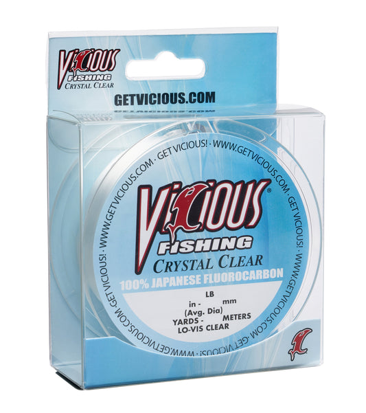 Vicious Crystal Clear 100% Japanese Fluorocarbon - 18 Lb Test