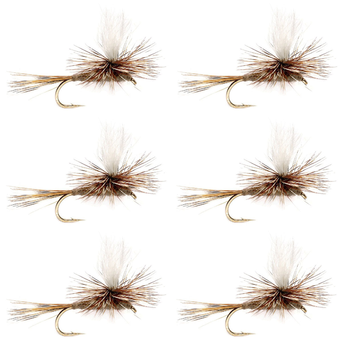 Adams Parachute Classic Dry Fly - 6 Flies Hook Size 16