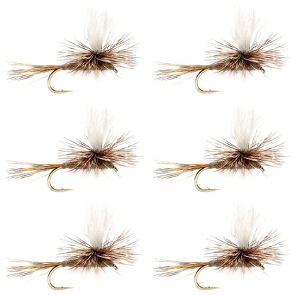 Adams Parachute Classic Dry Fly - 6 Flies Hook Size 12