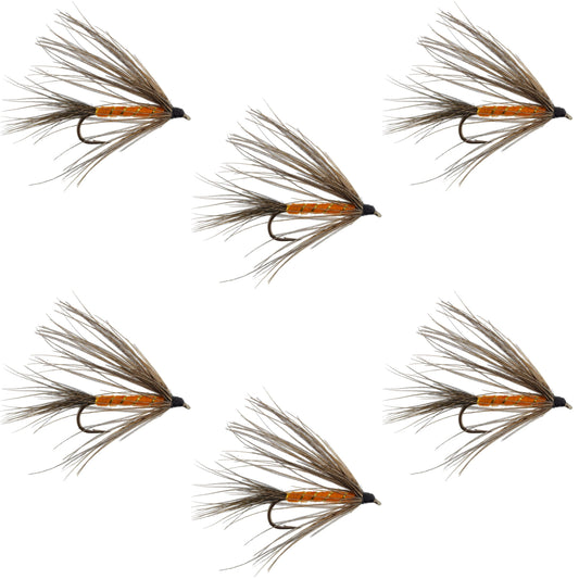 Carey Special Soft Hackle Grouse and Orange Wet Fly - 6 Flies Hook Size 10