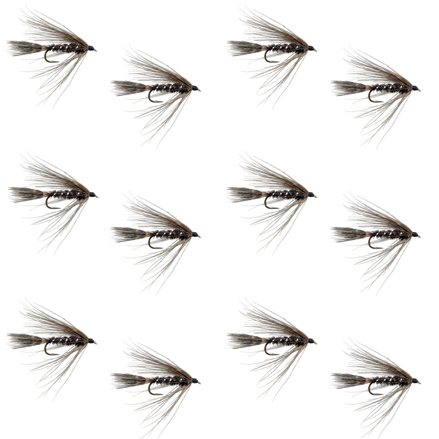 Carey Special Soft Hackle Grouse and Peacock Wet Fly - 12 Flies Hook Size 10