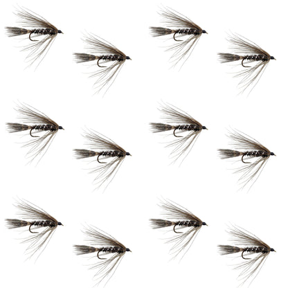 Carey Special Soft Hackle Grouse and Peacock Wet Fly - 12 Flies Hook Size 10