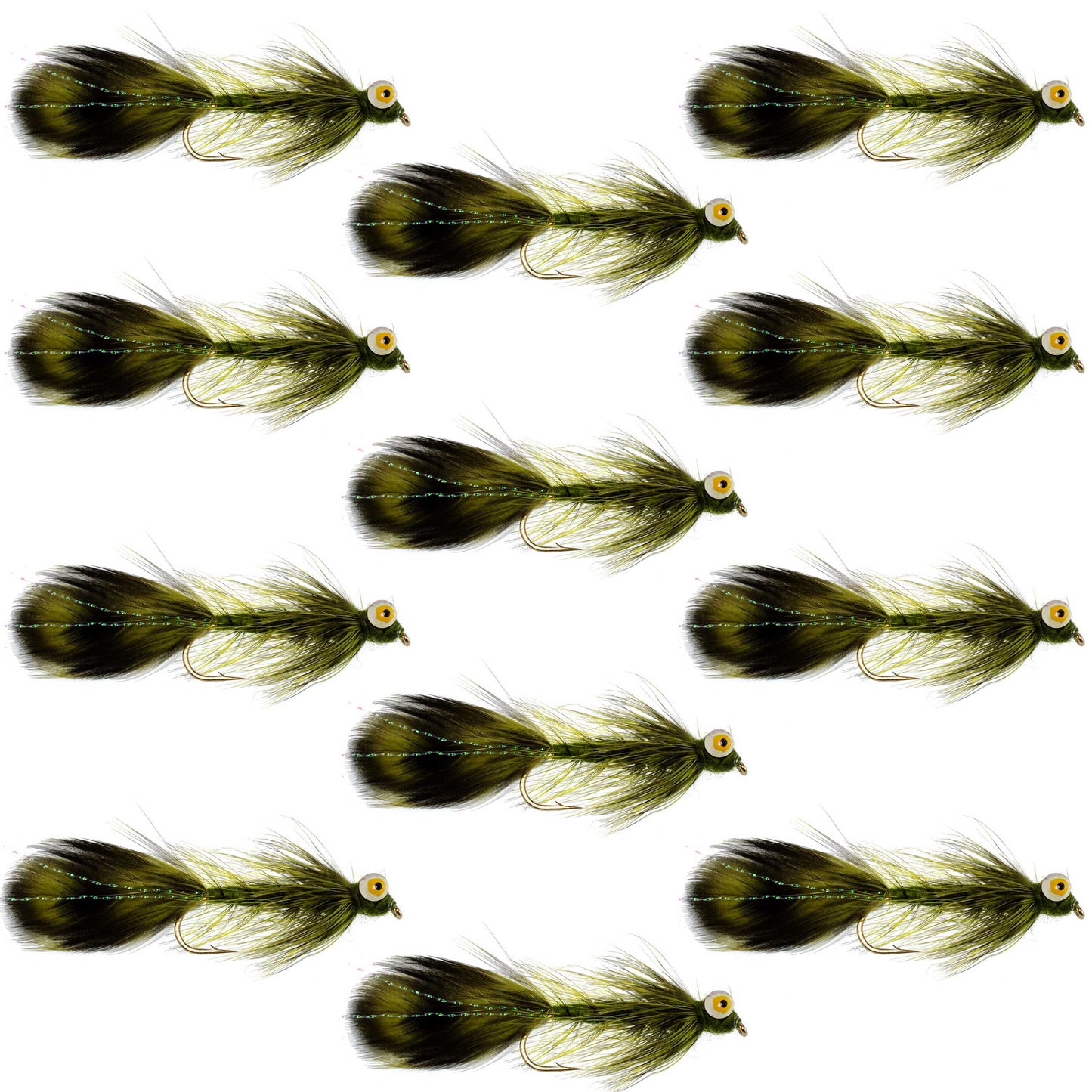 Whitlock Near Nuff Sculpin Olive Streamer - 12 Flies Size 4