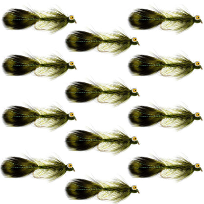 Whitlock Near Nuff Sculpin Olive Streamer - 12 Flies Size 4