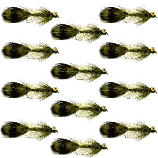 Whitlock Near Nuff Sculpin Olive Streamer - 12 Flies Size 4