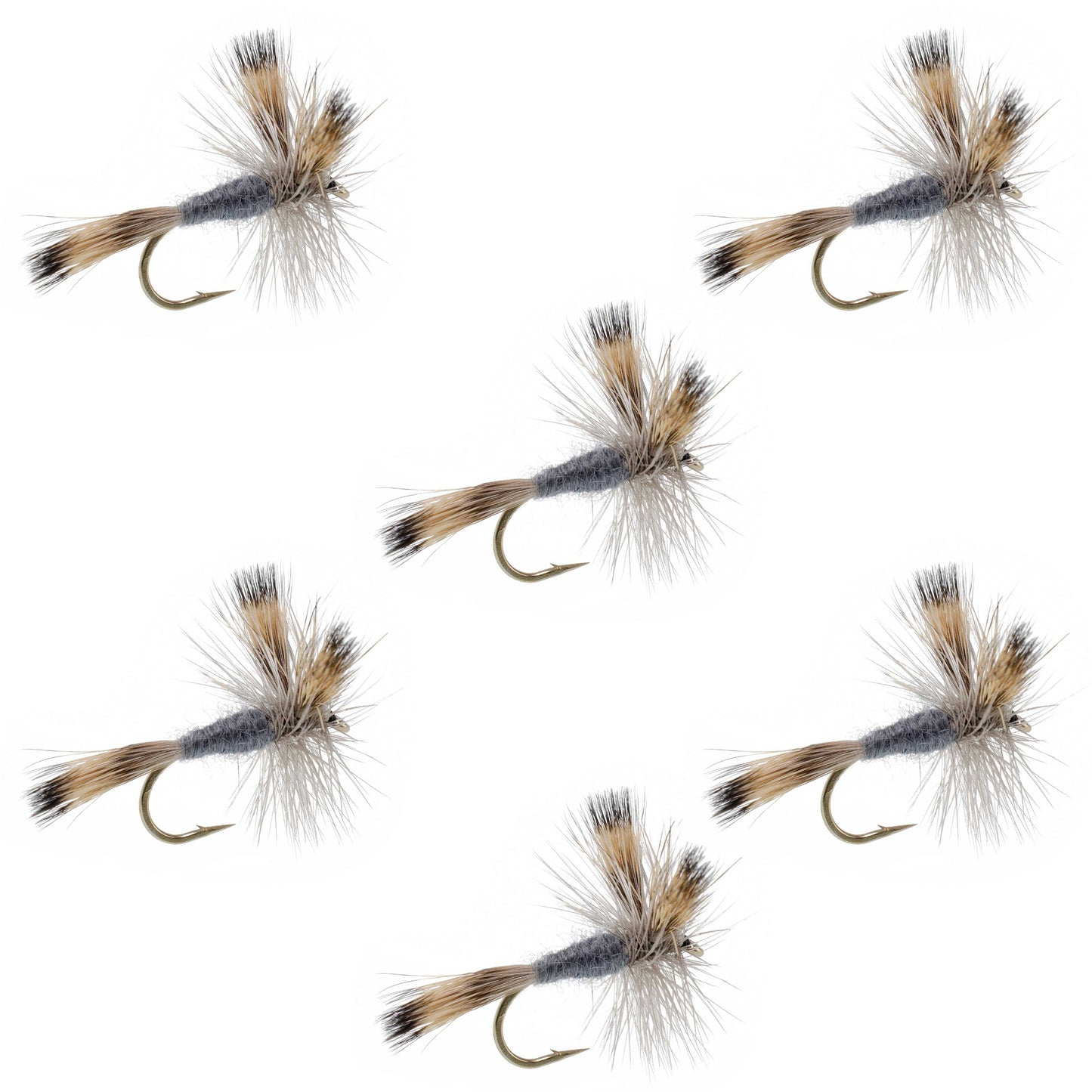Gray Wulff Classic Trout Dry Fly - 6 Flies Hook Size 14