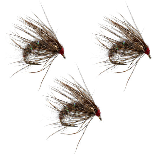 3 Pack Hares Ear Holy Grail Caddis Pupa Emerger Flies Hook Size 14