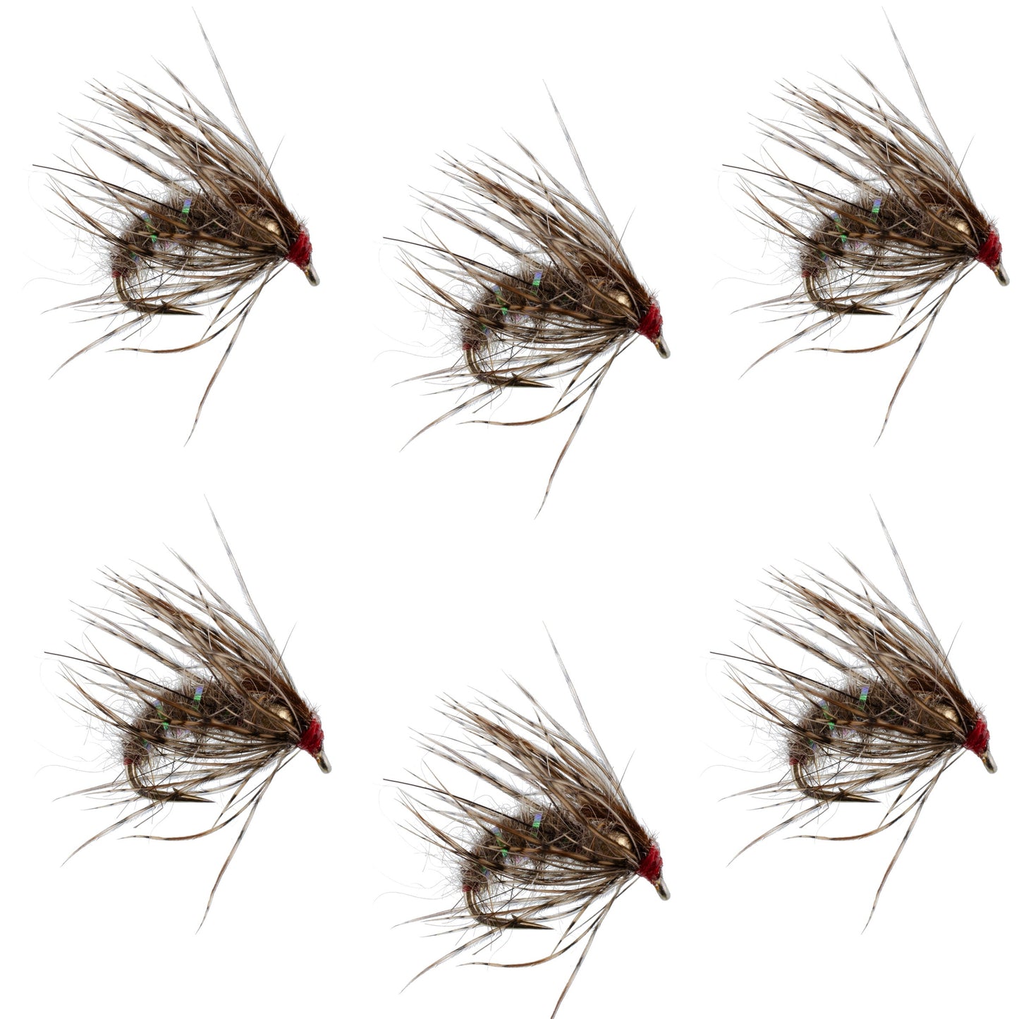 Hares Ear Holy Grail Caddis Pupa Emerger 6 Flies Hook Size 14