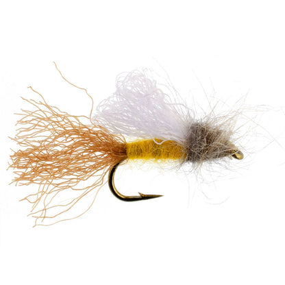 Amber Iris Caddis Emerger Caddis  Trout Dry Fly - 12 Flies Hook Size 14