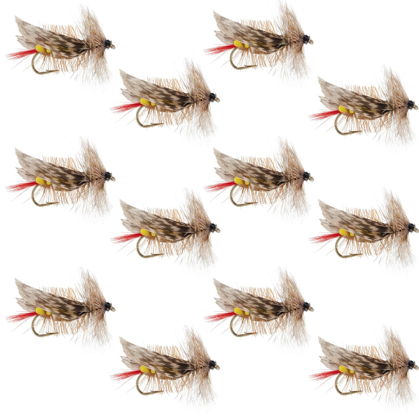 Joe's Hopper Yellow Foam Body Grasshopper Fly - 1 Dozen Flies Hook Size 8