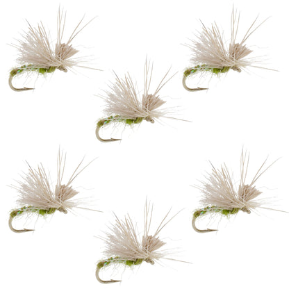 Olive Missing Link Caddis or Mayfly Flies Hook 6 Flies Size 16