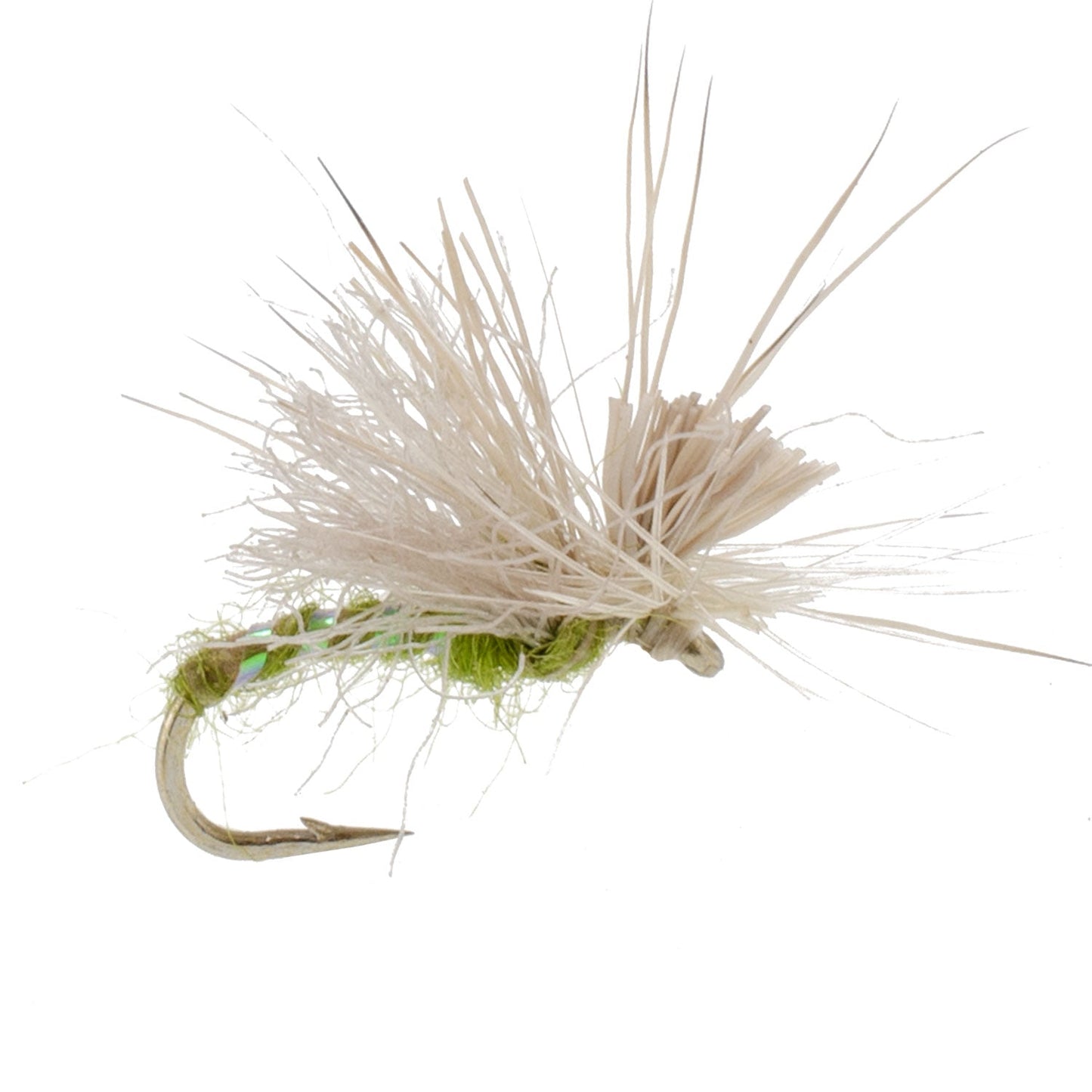 Olive Missing Link Caddis or Mayfly Flies Hook 6 Flies Size 20